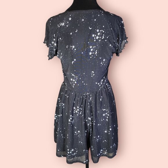 Urban outfitters Celestial Mesh Mini Babydoll romper grunge whimsigoth witchy - Picture 2 of 7